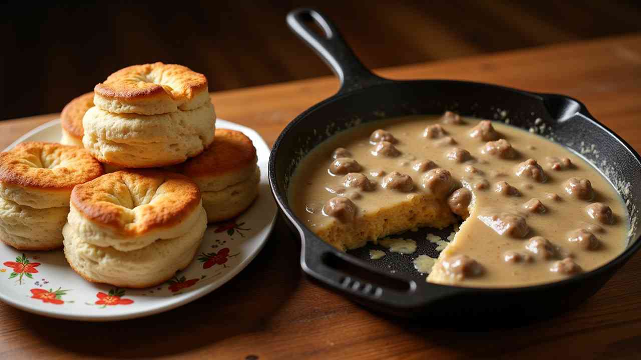 Flaky Vegan Biscuits and Gravy 🥞🌱