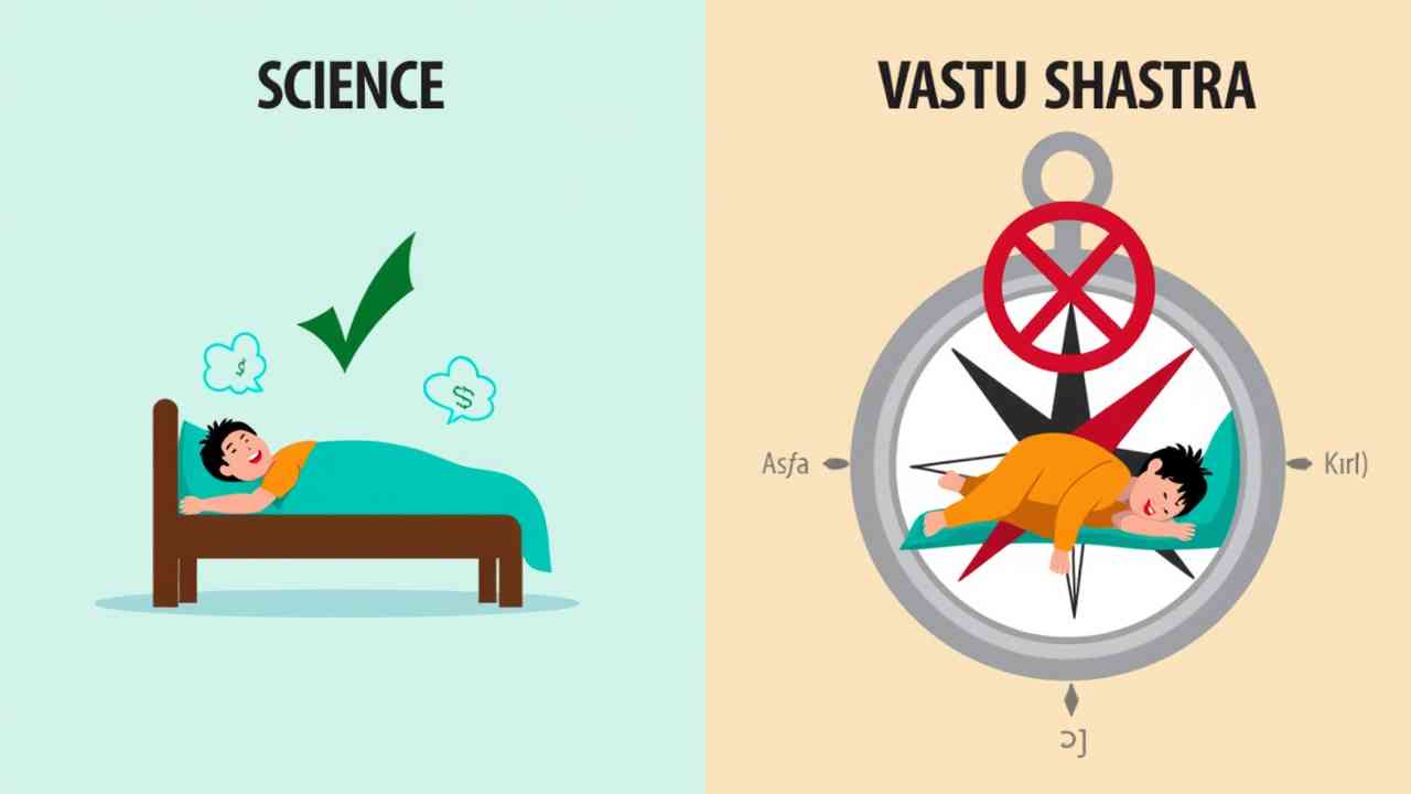 🧭 Which Direction Should You Sleep? Science vs. Vastu Shastra